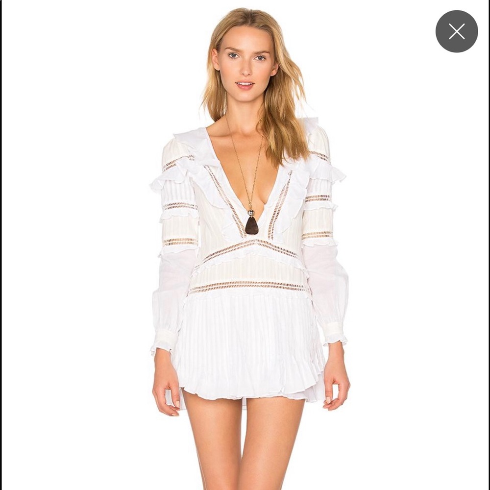 For Love And Lemons White Ziggy Pintuck Dr…